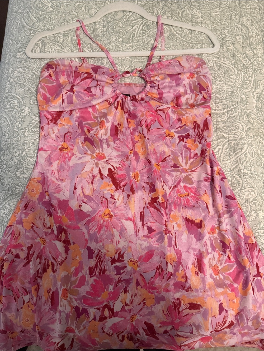 Lulu's Pink & Peach Floral Mini Sundress